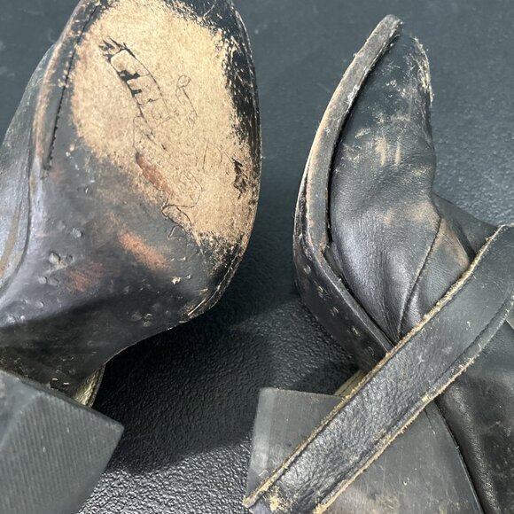 Freebird Teagan Boots Womens 8 Black Distressed Leather Knee High Western Buckle - Picture 9 of 10